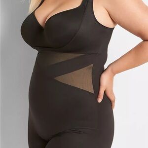 Cacique Black Open-Bust Thigh Shaper Plus Size 26/28 New With Tags